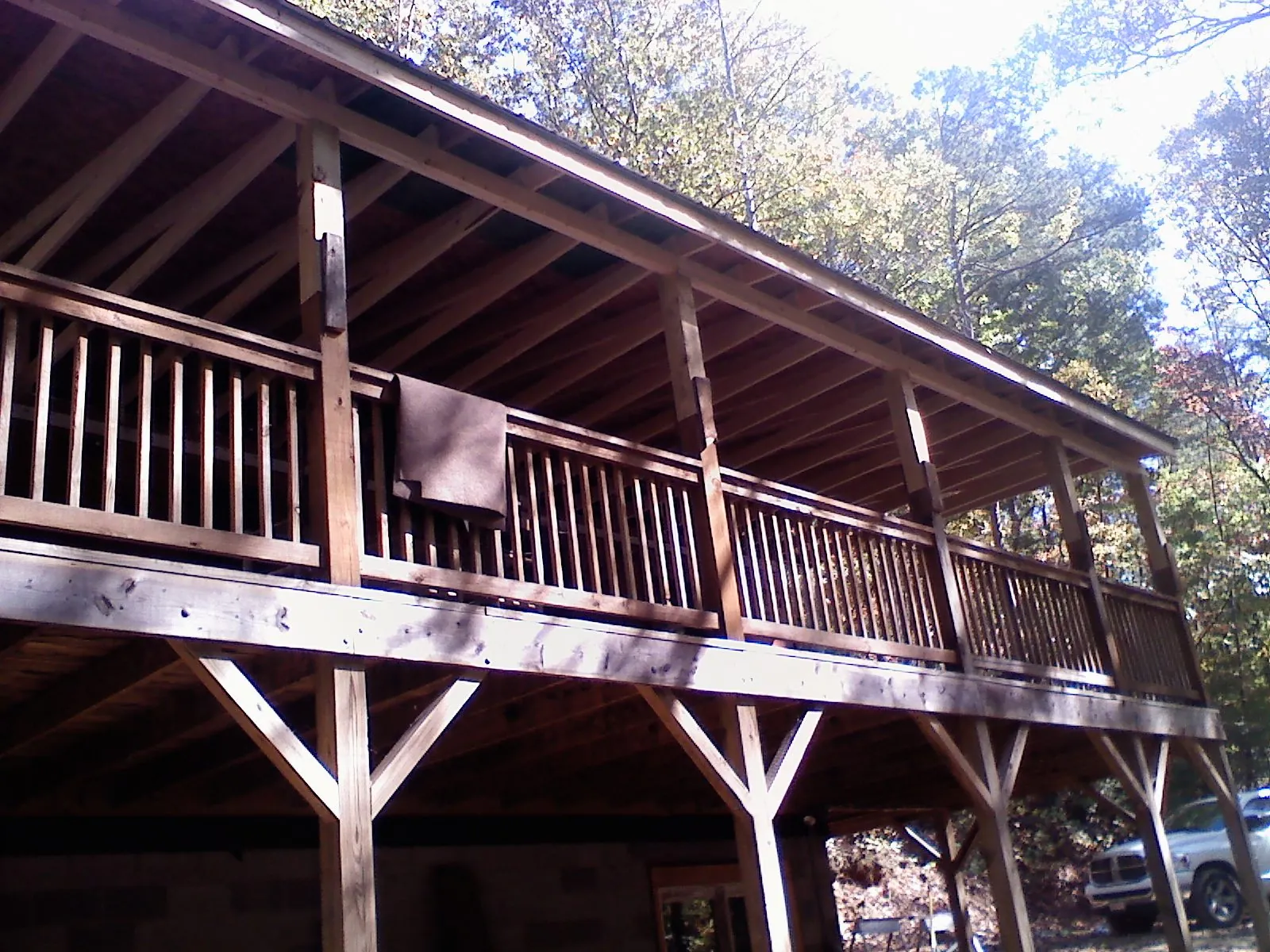 Timber framing under a new elevated porch and deck — Roof Leak Repair in Princeton by Roofing Brothers